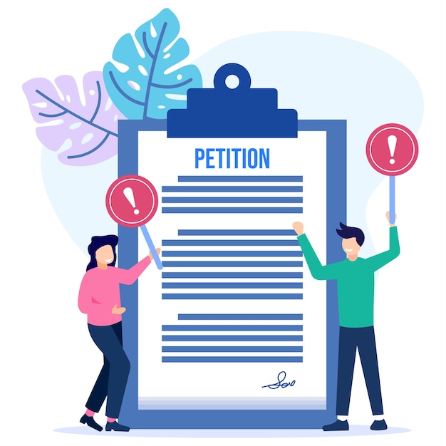 Vector illustration vector graphic cartoon character of petition