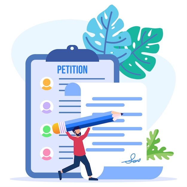 Vector illustration vector graphic cartoon character of petition