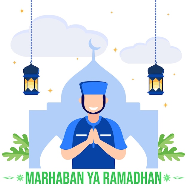 Illustration vector graphic cartoon character of ramadan