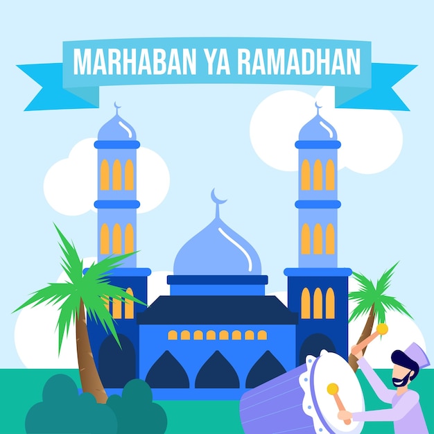 Illustration vector graphic cartoon character of ramadan