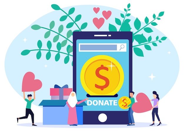 Illustration vector graphic cartoon character of share donations