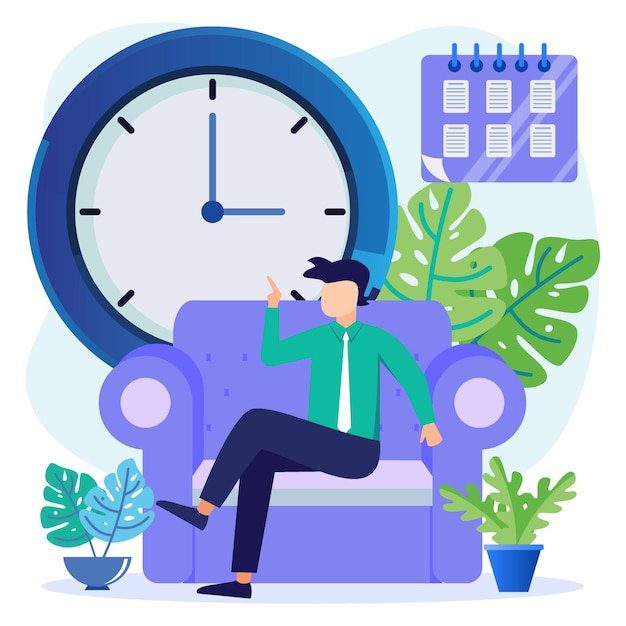 Illustration vector graphic cartoon character of Time management and scene schedule planning