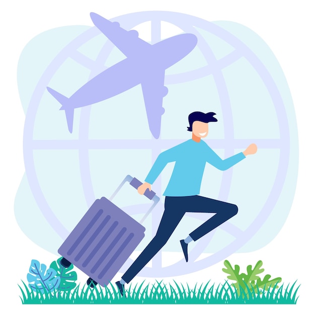 Illustration vector graphic cartoon character of travel