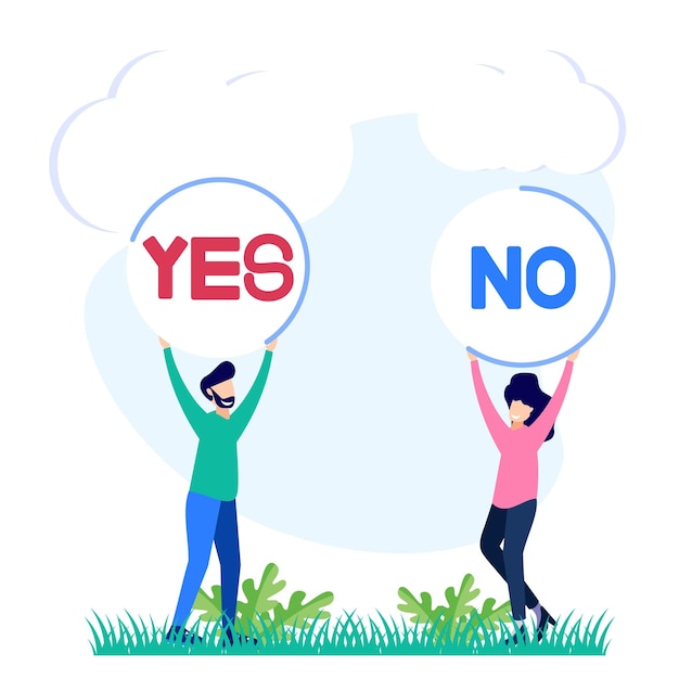 Illustration vector graphic cartoon character of yes or no