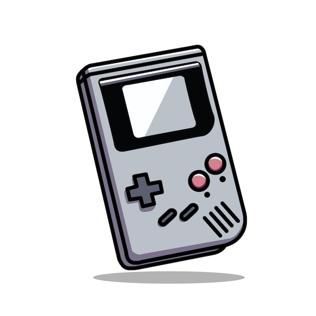 Illustration Vector Graphic Cartoon of a Classic Gameboy Recreating Every Button Screen