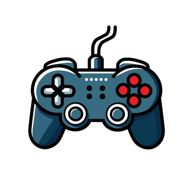 Illustration Vector Graphic Cartoon of a Gaming Controller Icon with Buttons Joysticks and DPad