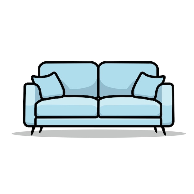 Illustration Vector Graphic Cartoon of a Minimalist Sofa Embracing Simplicity Elegance