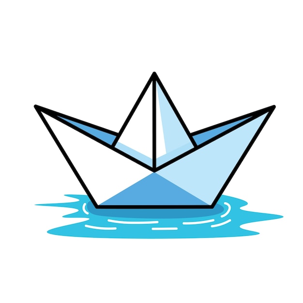 Illustration Vector Graphic Cartoon of a Paper Boat Symbolizing Childhood Innocence Imagination