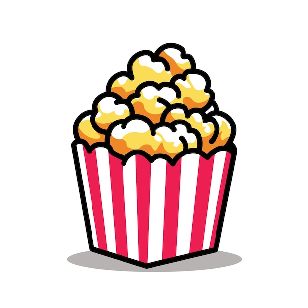 Illustration Vector Graphic Cartoon of a of Red and White Packaged Popcorn Icon