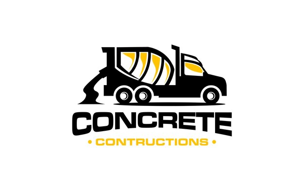 Vector illustration vector graphic of concrete mixer truck construction logo vector