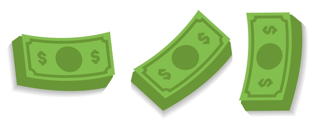 Illustration vector graphic of  Dollar sign, two dollar bill icon, dollar bill symbol.