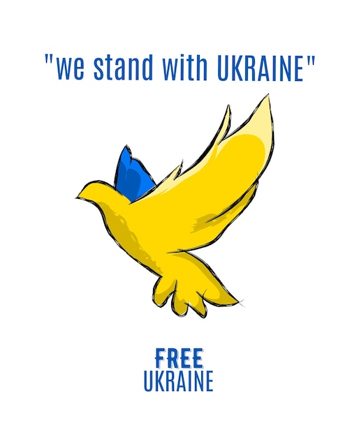 illustration vector graphic of dove the symbol of peacefree ukrainesuitable for bannerposter