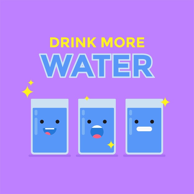 Illustration vector graphic of Drink More Water Good for health campaign drinking water campaign