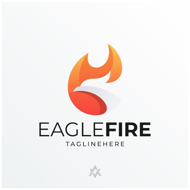 Illustration vector graphic of eagle fire dual meaning logo template