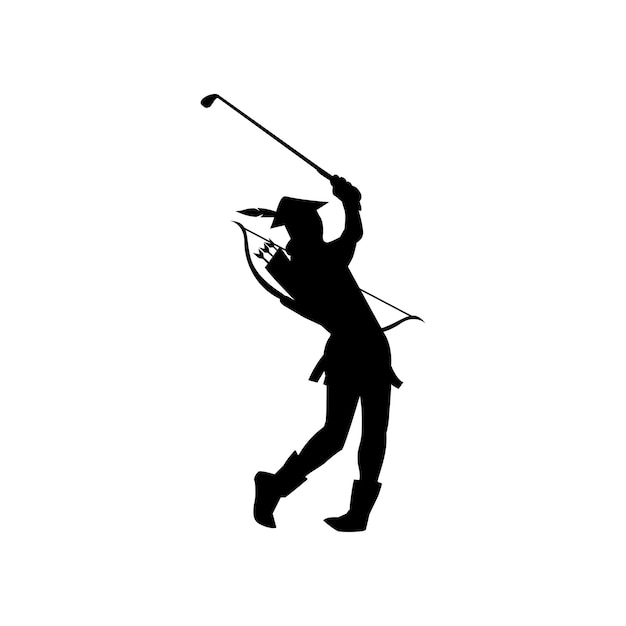 Illustration Vector Graphic of golf player silhouette