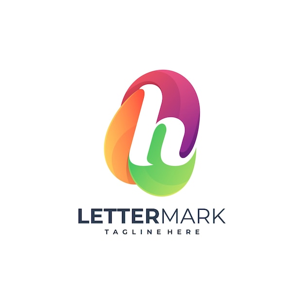 Illustration vector graphic letter mark H colorful logo template