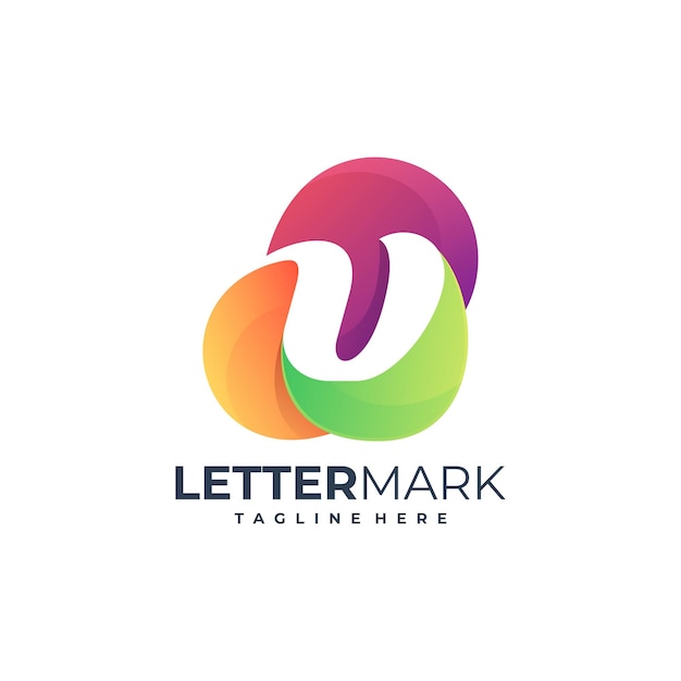 illustration vector graphic letter mark V colorful logo template