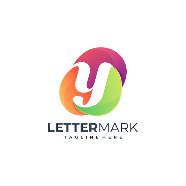 Illustration vector graphic letter mark Y colorful logo template