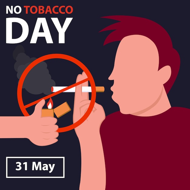 Vector illustration vector graphic of a man is lighting a cigarette perfect for international day