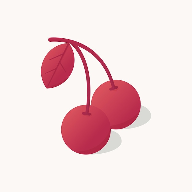 Illustration vector graphic of modern two Cherry Cartoon style stylized that looks simple