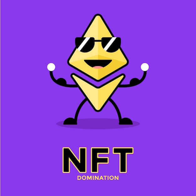 Illustration vector graphic of non fungiable token with muscle Good for NFT content NFT design