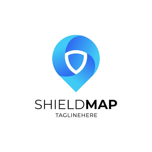 illustration vector graphic of shield map logo template