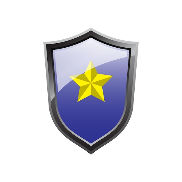 Illustration Vector Graphic of Shield and Star Logo