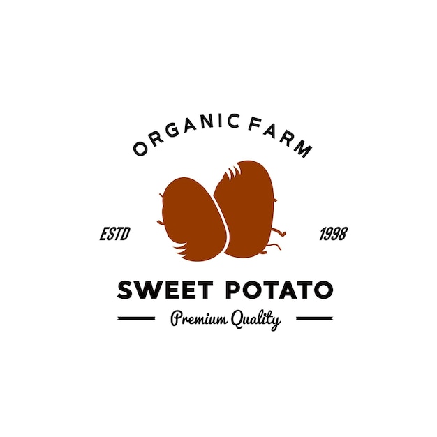 Illustration vector graphic of sweet potato vintage logo good for fresh organic food product