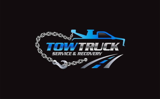 Illustration vector graphic of towing truck service logo design suitable for the automotive company