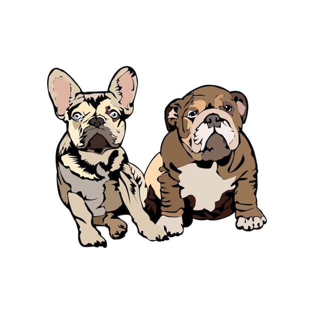 Illustration Vector graphic of young bulldog design