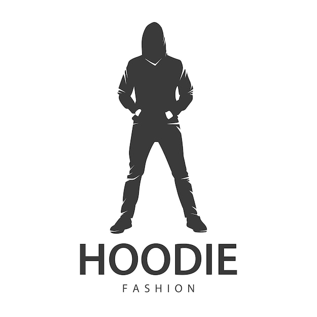 Illustration vector of man in hoodie silhouette logo