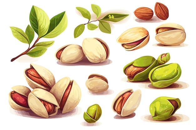 illustration vector Nuts isolated on a white background Series of food and drink and ingredients