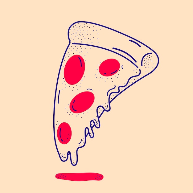 illustration Vector outline pizza. iconpizza