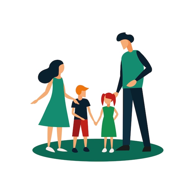 illustration vector of parents and children