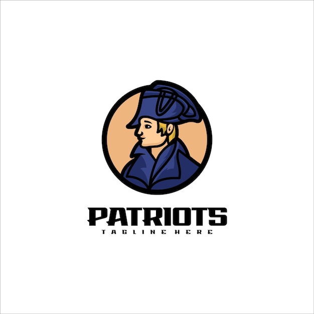 Illustration Vector Patriot Mascot Cartoon Style