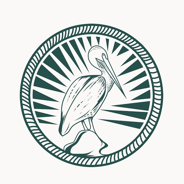 illustration vector of pelican bird perfect for print,apparel,etc.