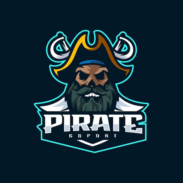 Illustration Vector Pirate Gaming ESport Logo Style