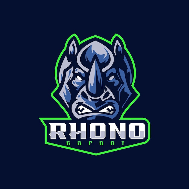 Illustration Vector Rhino Gaming ESport Logo Style