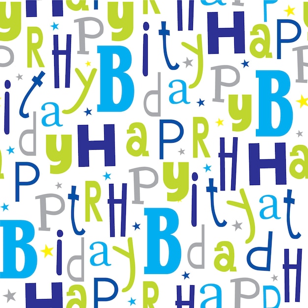 Illustration vector of seamless decorative Happy birthday greetings latter perfect for gift wrap