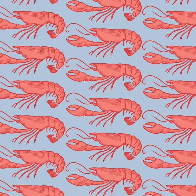 Illustration Vector shrimp Pattern background