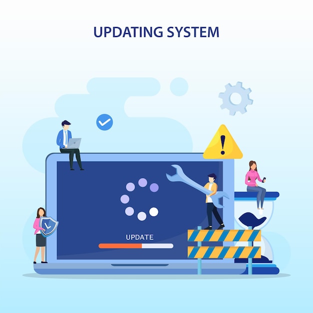 Vector illustration vector system update software upgrade and installation program