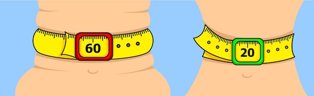 illustration vector of weight loss and gain as concept