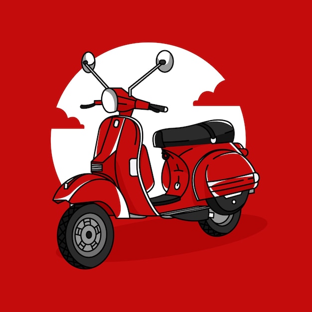 Vector illustration vespa vintage isolated flat