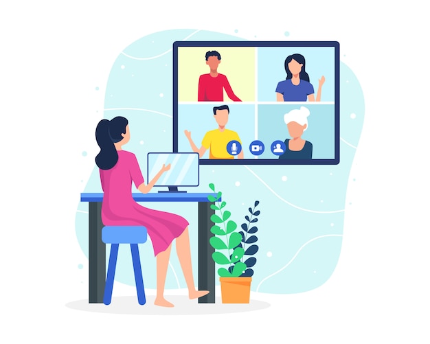   illustration Video conference concept