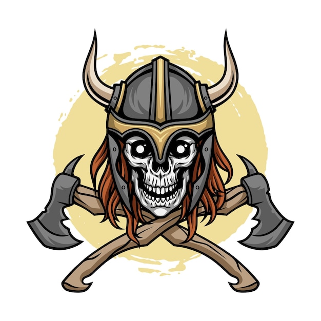 illustration Viking Skull