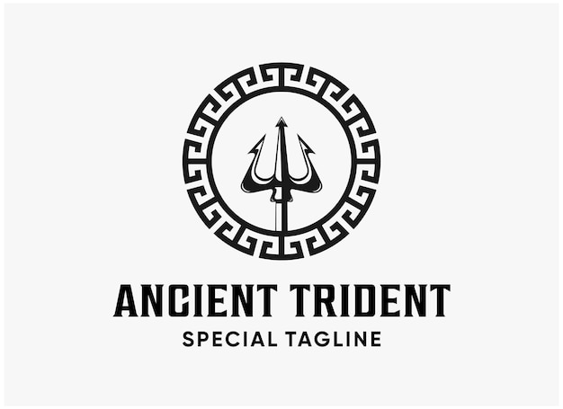 Illustration vintage ancient trident logo