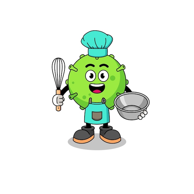 Illustration of virus as a bakery chef