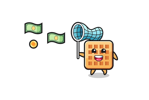 Illustration of the waffle catching flying money