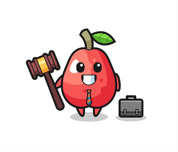 Illustration of water apple mascot as a lawyer , cute style design for t shirt, sticker, logo element