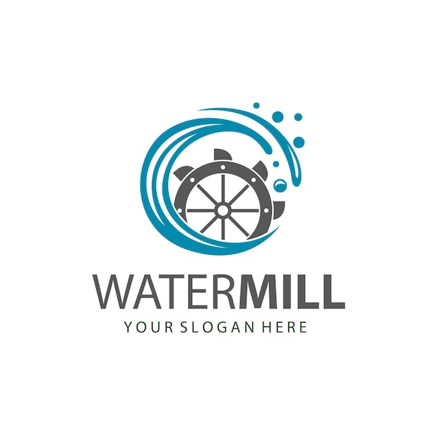 illustration of water mill